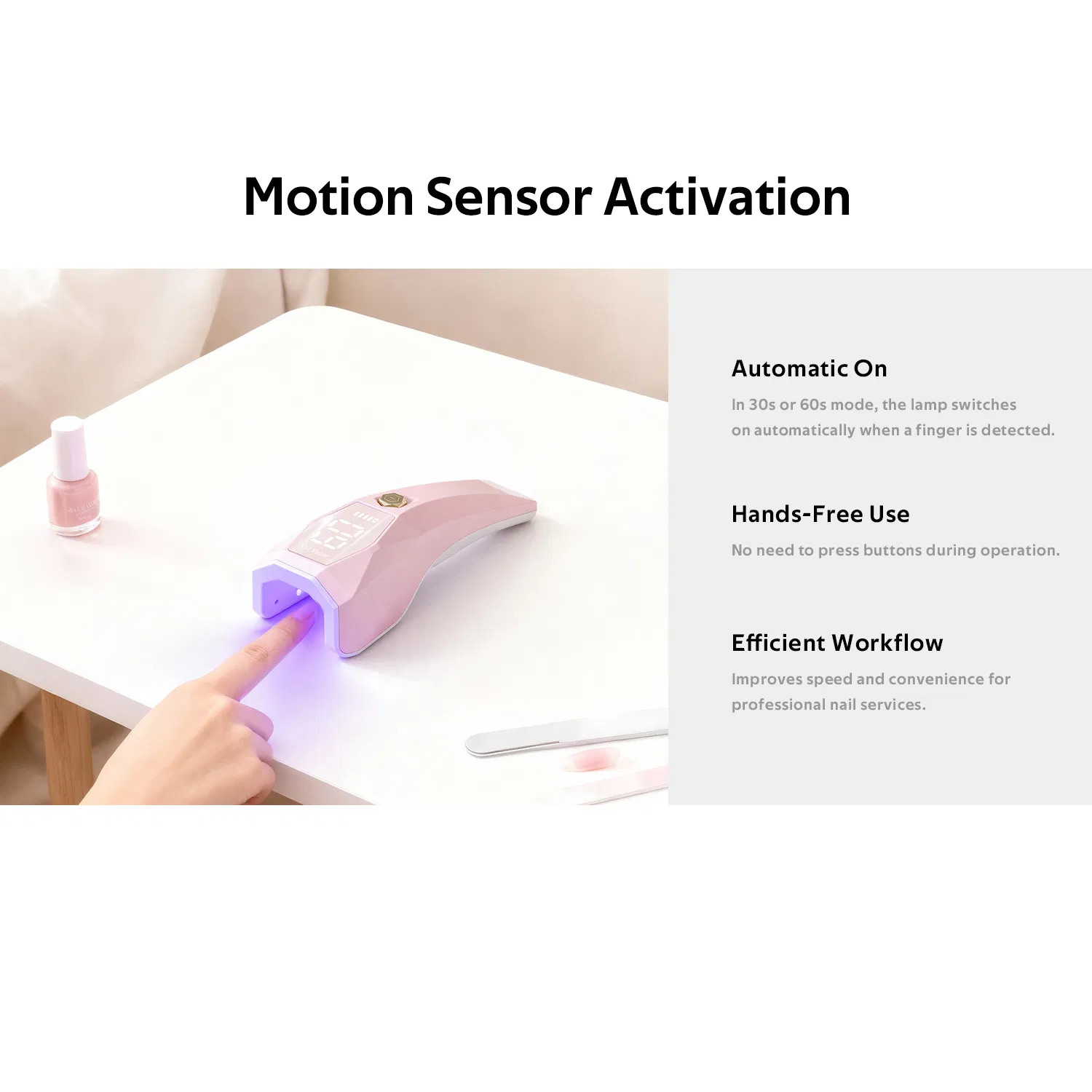 Automatic Sensor Rechargeable Nail Dryer Portable Finger Nail Light 9W Handheld Cordless Cure Gel Mini LED UV Nail Lamp