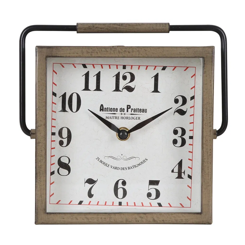 Squre Iron Stand Desk Clock for Tableware New Desk Clock Metal Desk Clock