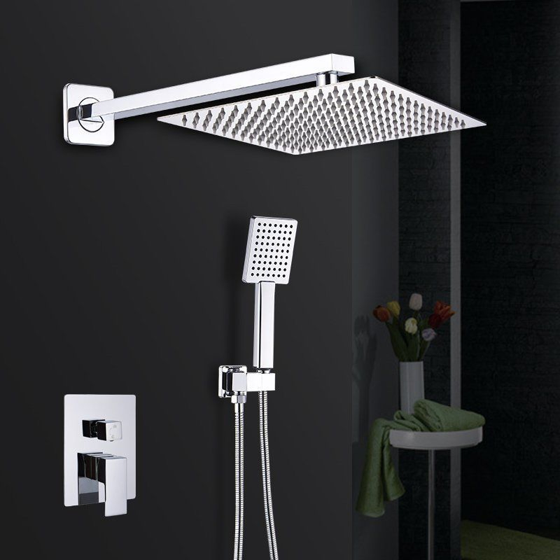 Brass Mixer Tap Brush Gold Bathroom Concealed Shower Set