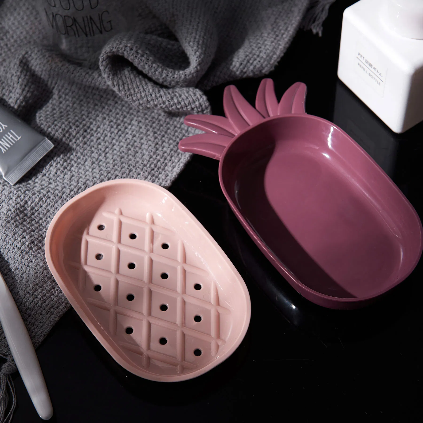 Shape Drain Soap Holder Box Shower Cartoon Cute Soap Box