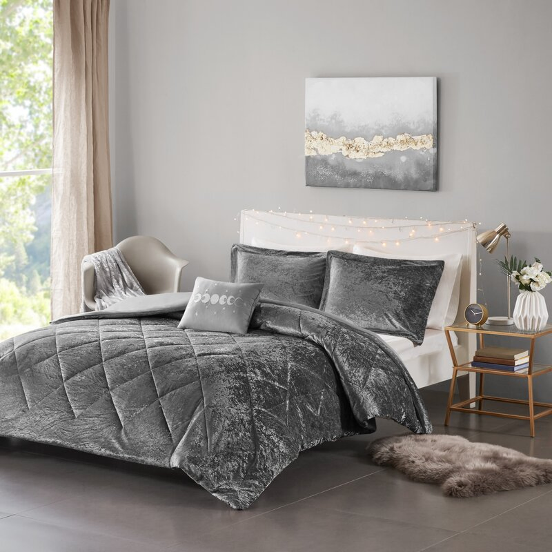 Comforter Soft Navy Velvet Set
