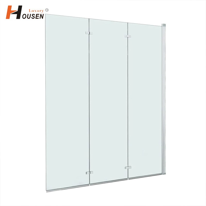 New Design Space Saving Sliding Bathtub Screen with Pivot Wall Aluminum