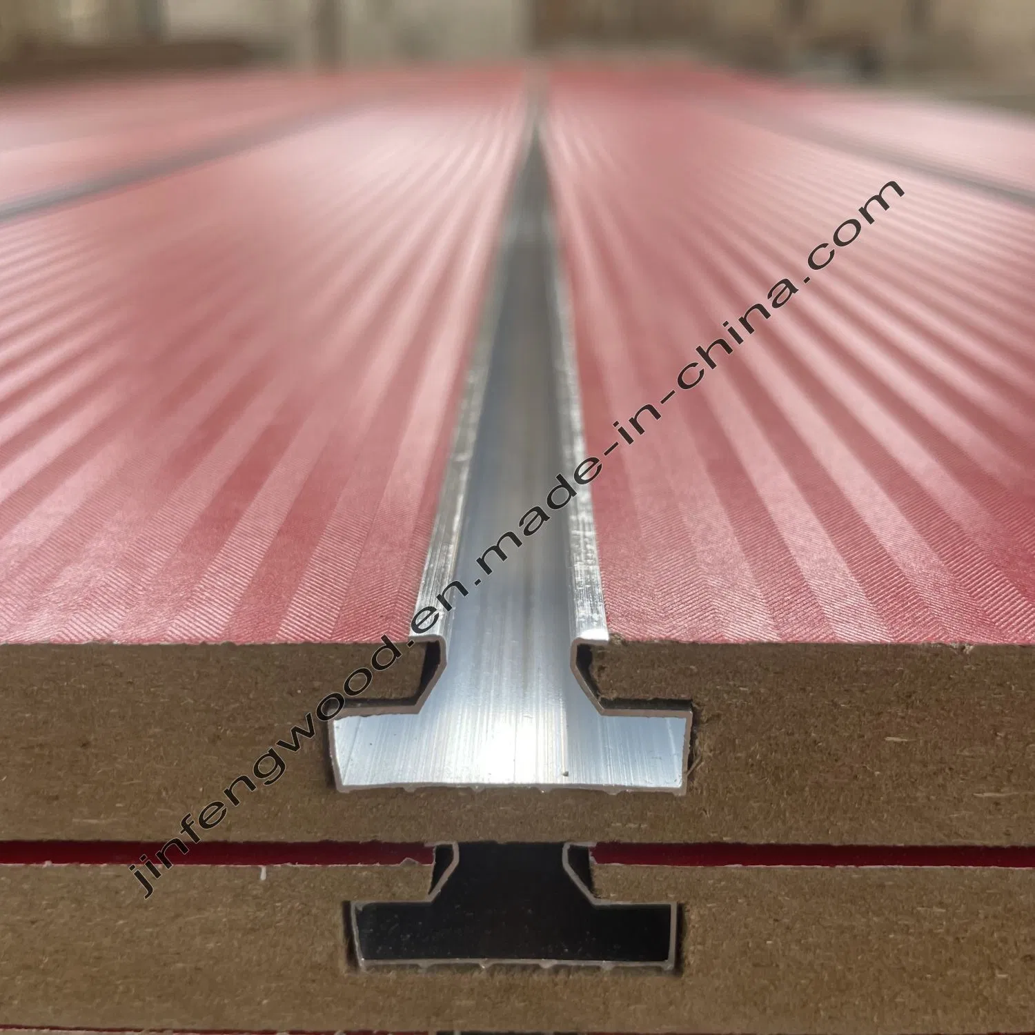 One Side Red Color Slotted Board Slat-Wall Display