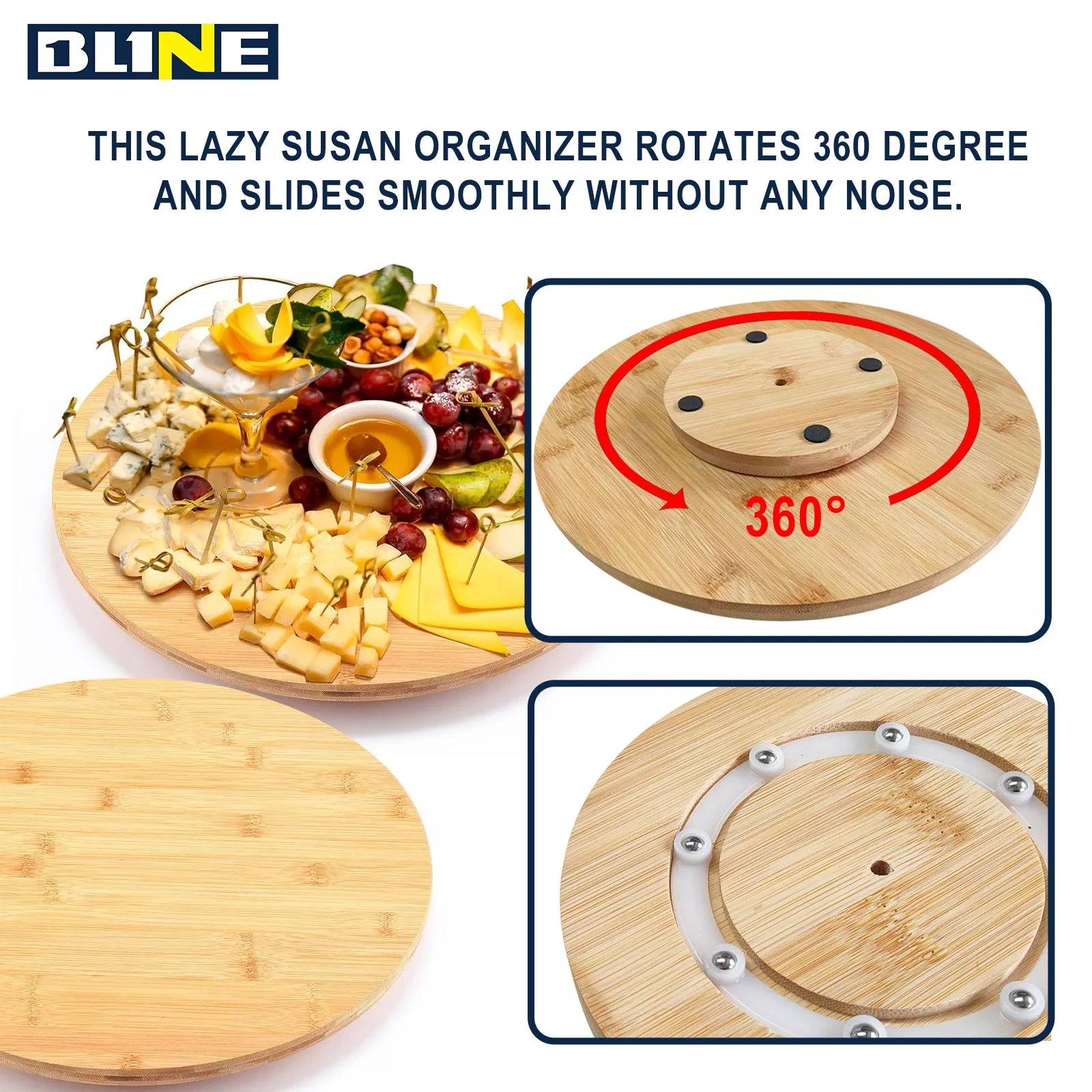 Natural Bamboo Serving Tray: Elegant Handcrafted Reusable Durable Organic Wooden Dining Tableware for Home Decor and Entertaining.