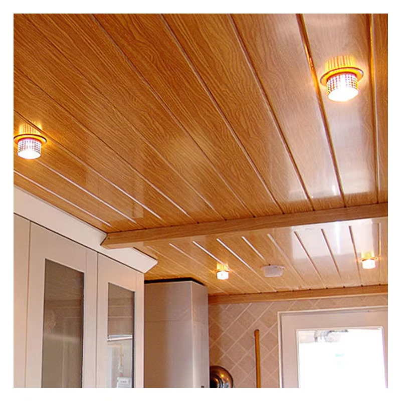 20/25/30mm Width Wood Grain Suspended Designs Plastic PVC Ceiling for Interior Decor