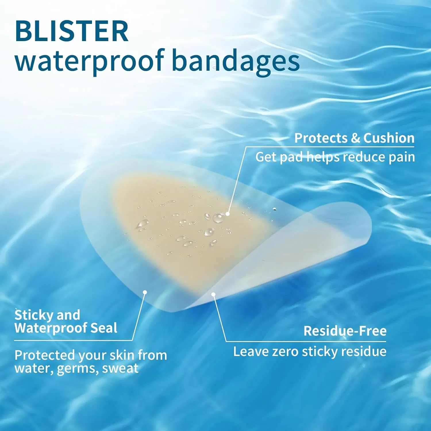Ultra-Thin Blister Plaster Self-Adhesive Wound Hydrocolloid Dressing for Fingers and Toes