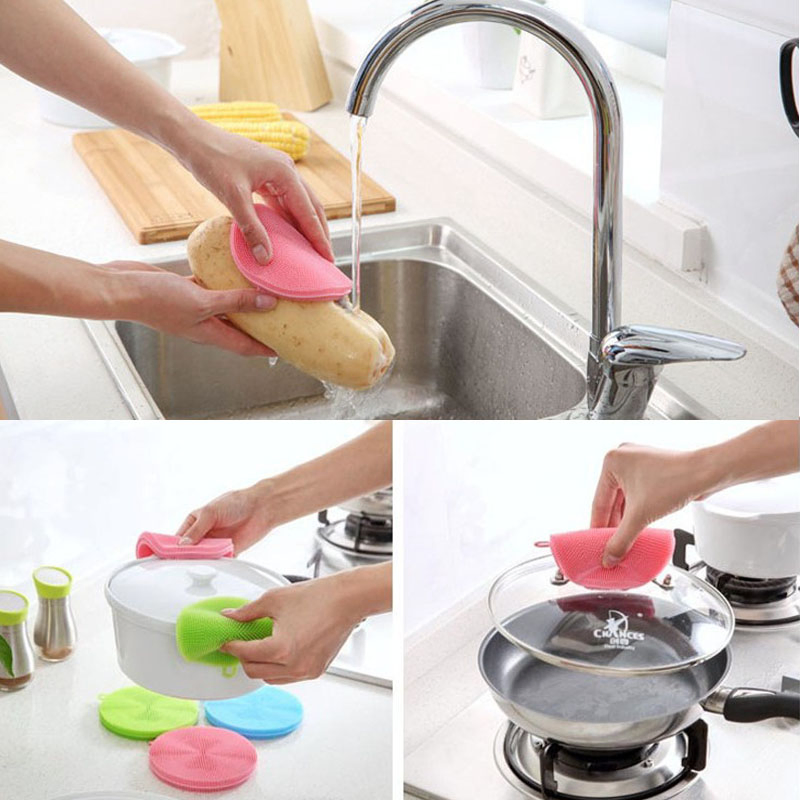 Versatile Silicone Cleaning Brush and Dish Towel Set
