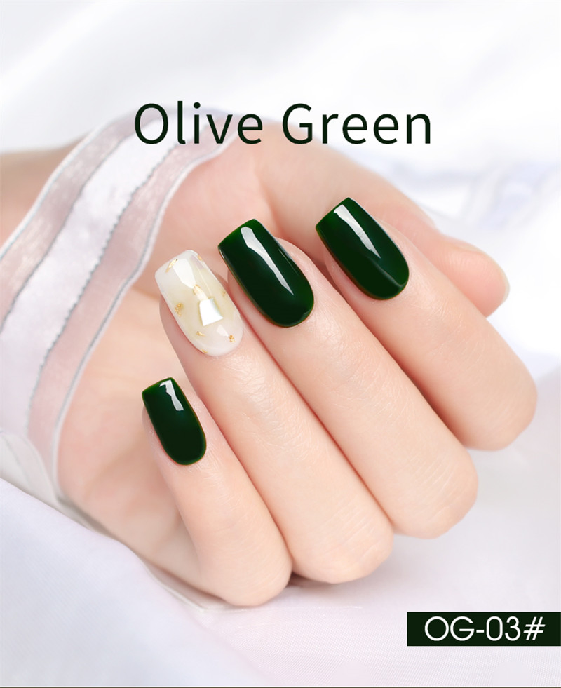 as 3D Olive Emerald Green Color Polish Nail Gel Varnish Primer for Nails Manicure UV Lamp Gel Nail Polish