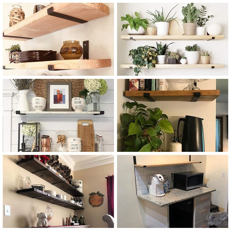 Стальные настенные кронштейны для полок черные