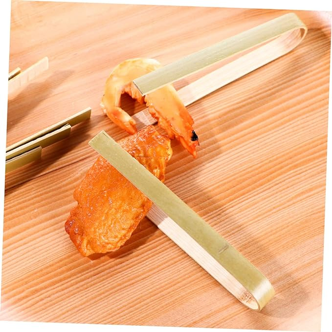 Disposable Mini Ice Tongs Bamboo Bread Serving Clips Kitchen Tool Salad Clip