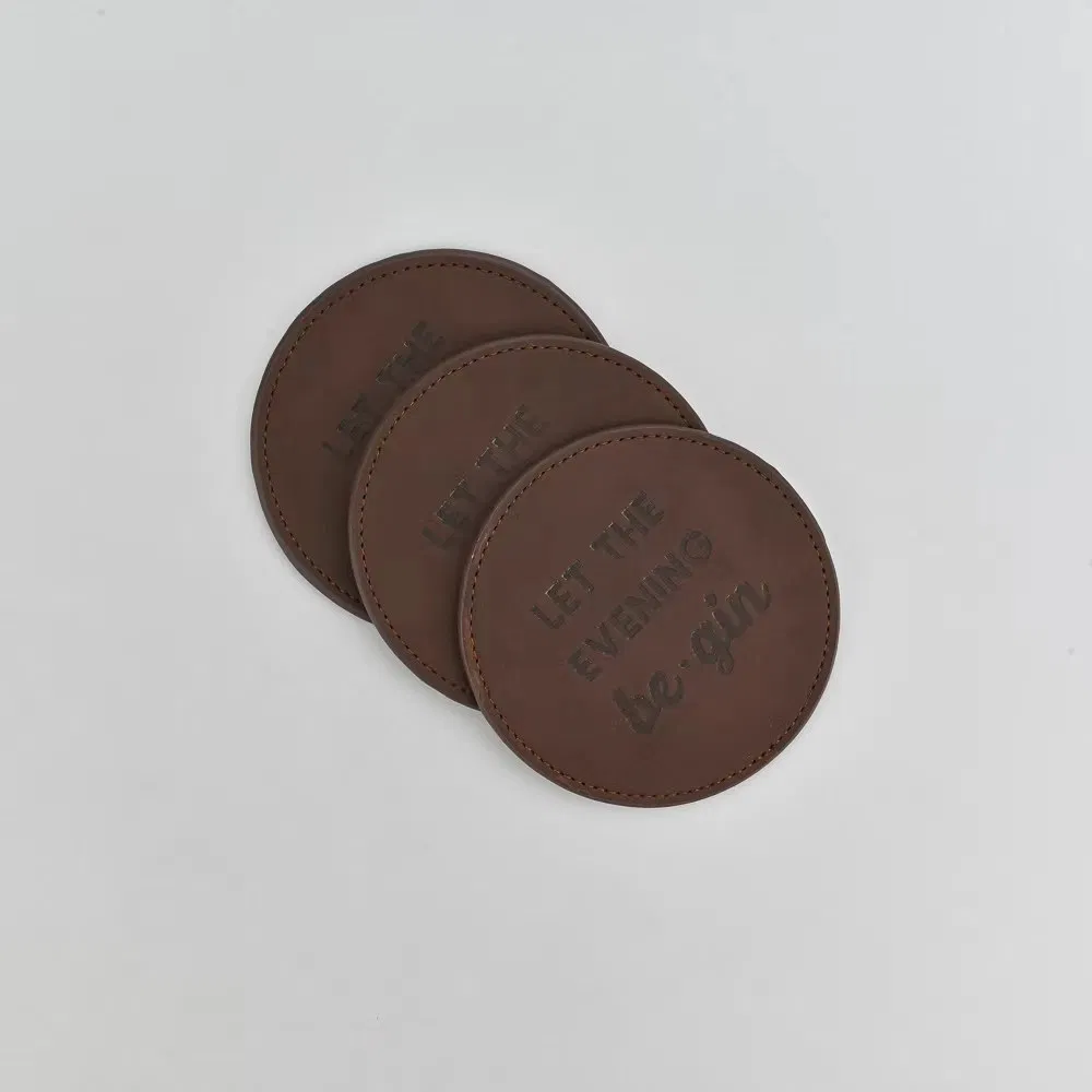 PU Coaster, 10 * 10, Hot Stamping, Silk Screen Logo
