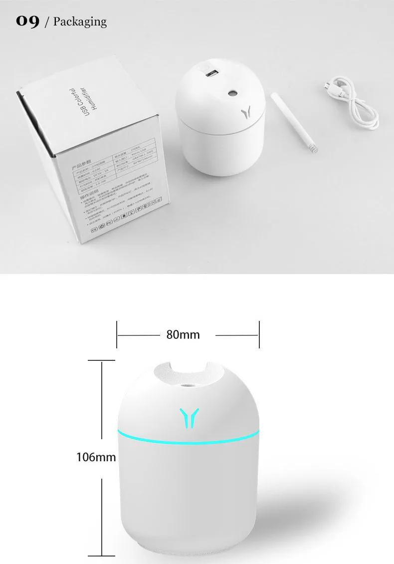 H2O Spray Mist Cool Smart Car Air Humidifier 250ml USB OEM Aromatherapy