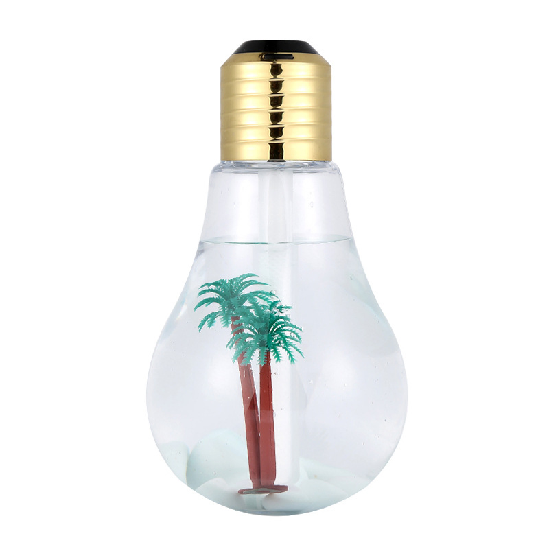 Cute Small Bulb Shaped Desktop Micro Landscape Humidifier Quiet Moisturizing Safe Home Appliance Decoration Gift