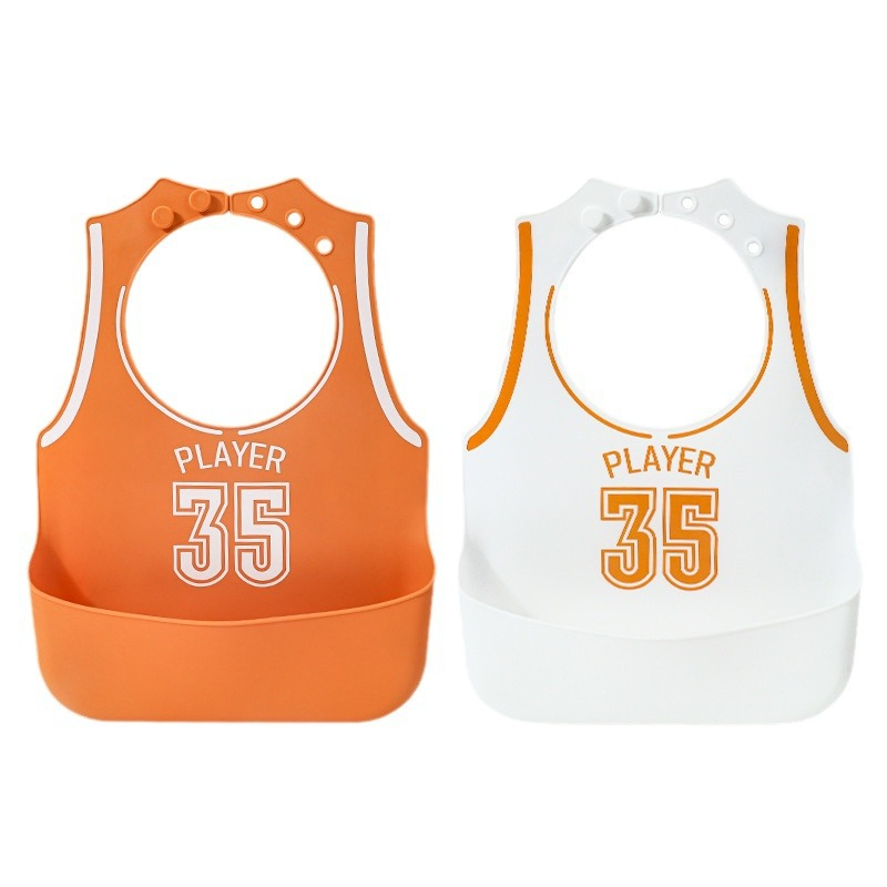 Kids Dining Feeding Bib Children's Football-Shaped Adjustable Silicone Bib Easy Cleaning Waterproof Bib for Kids