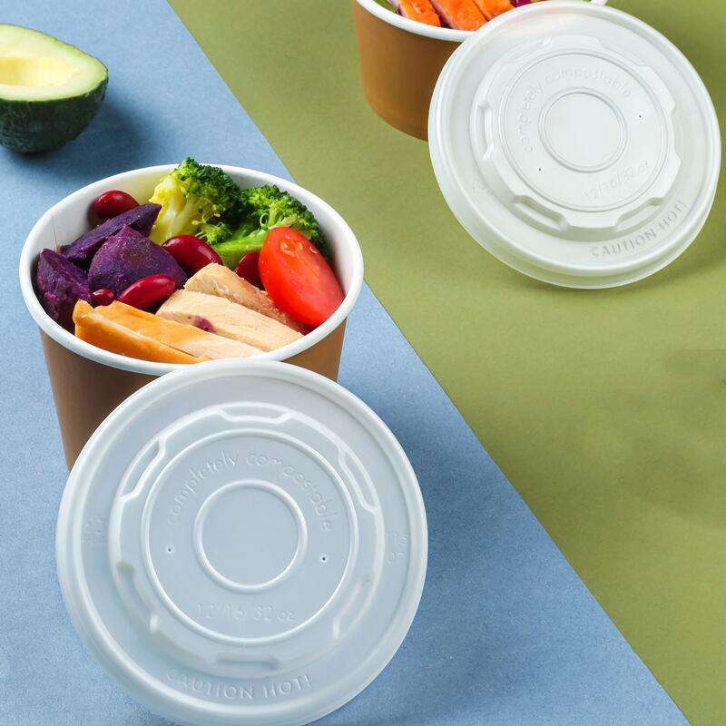 Wm74 Disposable Compostable 115mm Cpla Lids Used for Soup Cup Food Packaging