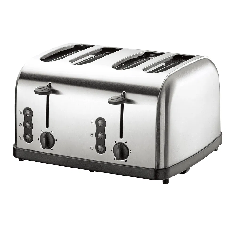 Electric Toaster and Grill Bread Toaster Home Large Professional Pop up Stainless Steel 4 Slice Toaster
