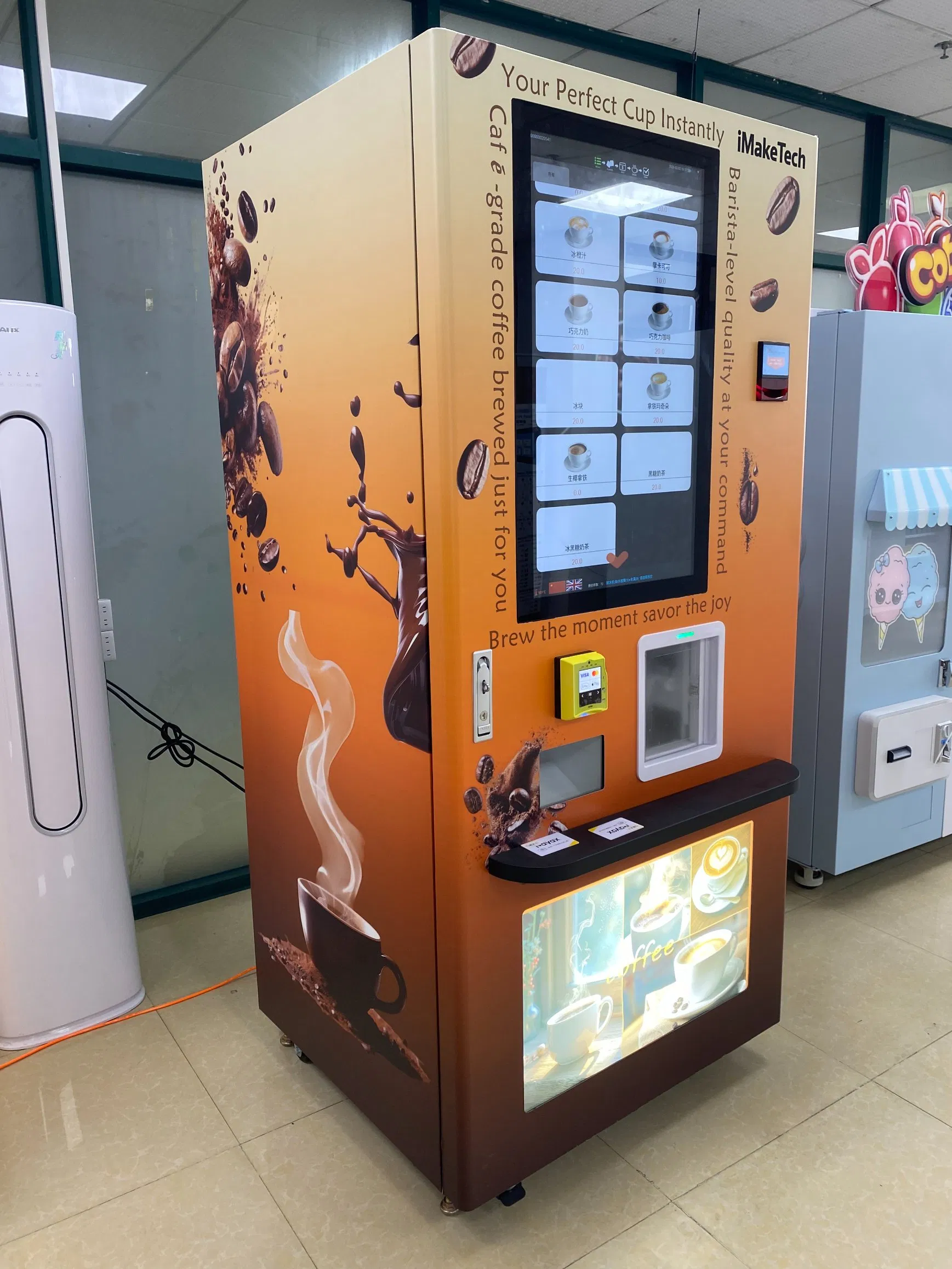 Imaketech All-in-1 Cafe Vending System with Ice Maker for Automatic Coffee Vending Machine