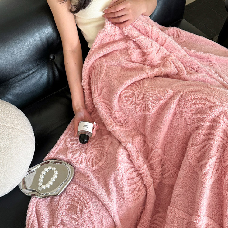 Фланелевый жаккардовый плед утолщенный, мягкий