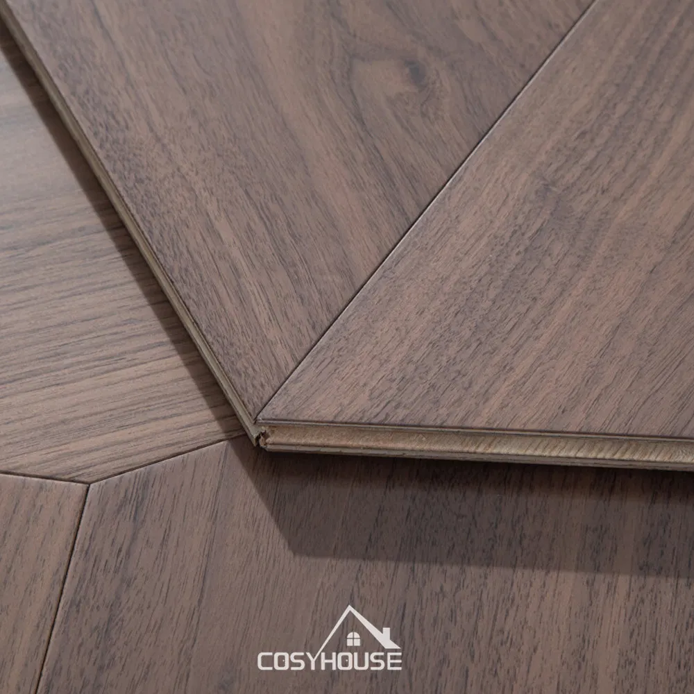 Contemporary Walnut Parquet Engineered Wood Flooring for Upscale Apartments