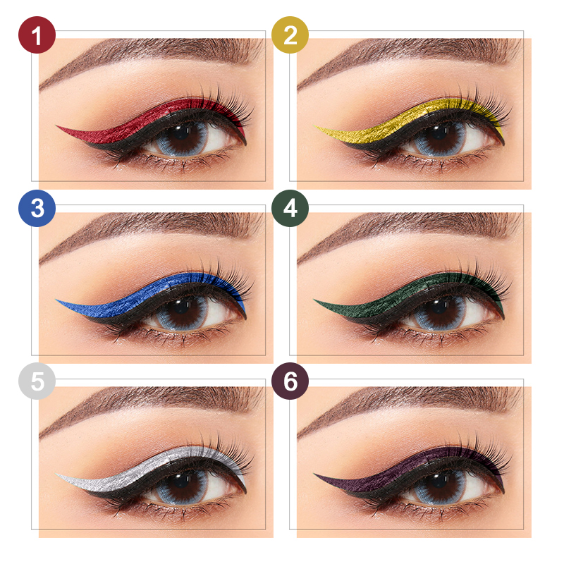 Eye Makeup Metal Multicolor Fast Dry Waterproof Durable Smooth Natural Eyeliner