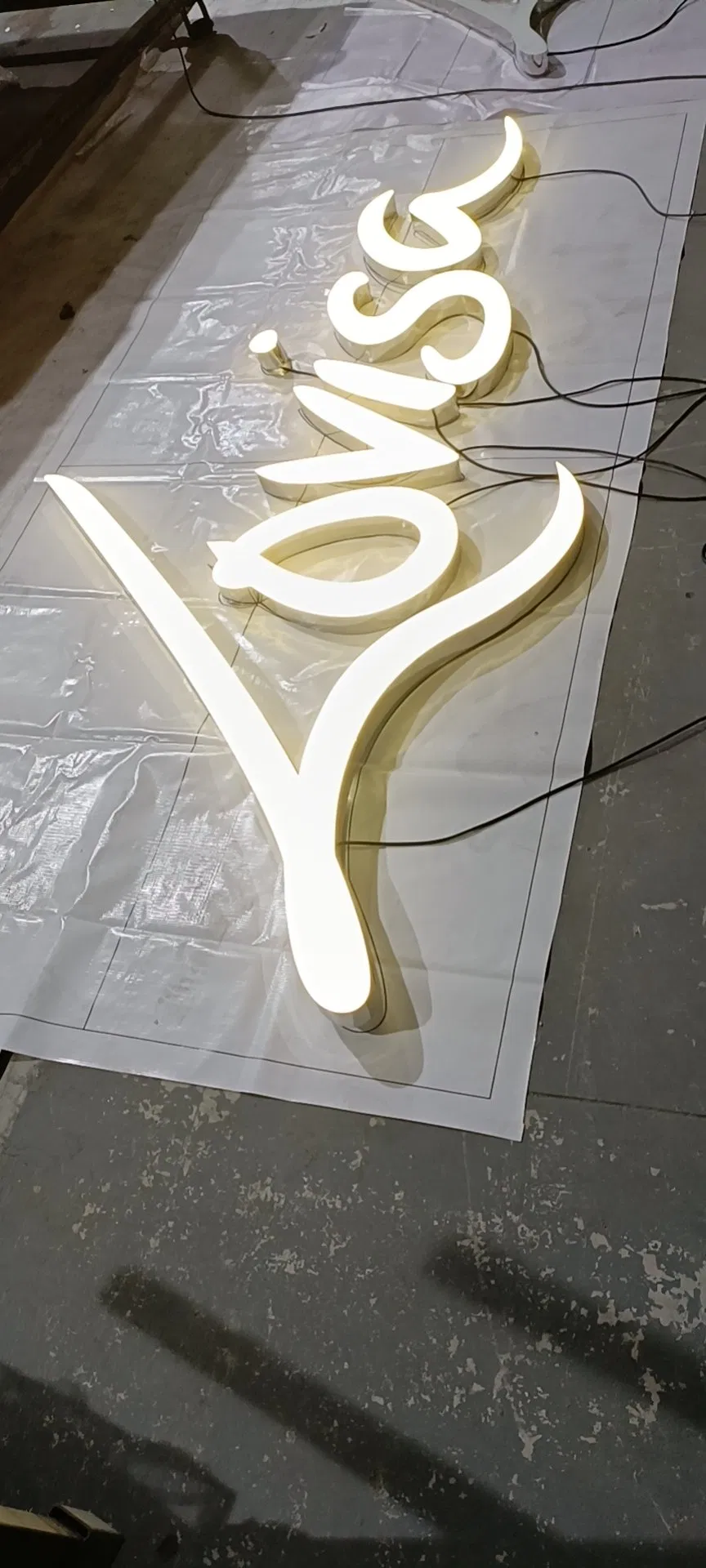 High Luminunce Waterproof #304 Stainless Steel Gold-Plated Back Lit Outdoor LED Signs