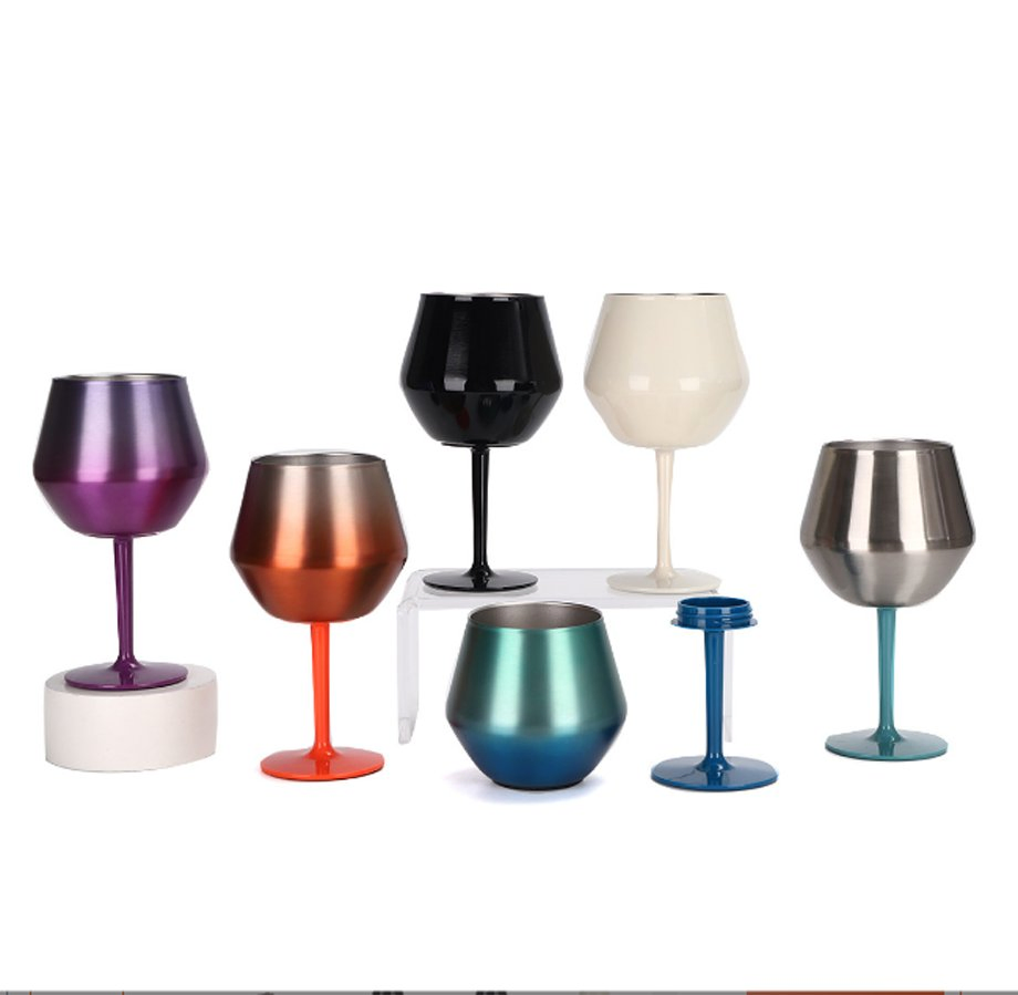 Popular 14oz Stanleys Stainless Steel Goblets Champagne Glasses Metal Wine Glasses Creative Wine Glasses for Home Decor Restaurant Wedding