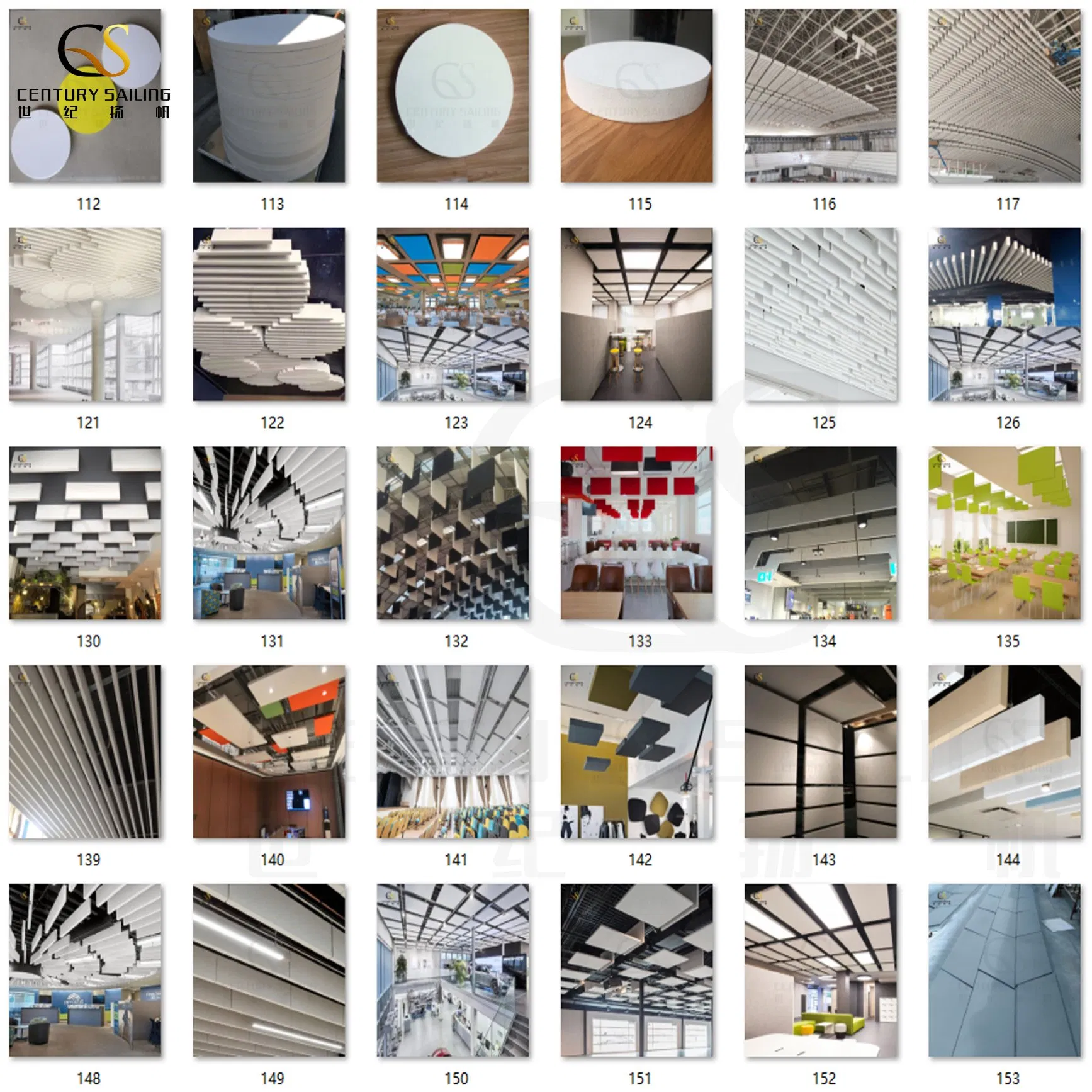 Ceiling Tiles Acoustic Ceiling Eco-Friendly Sound Proofing Fiberglass Hanging Suspended Acoustic Ceiling Baffle for Office