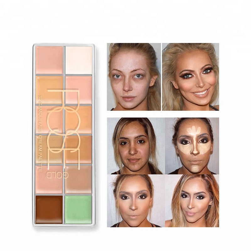OEM 12-Color Concealer Foundation Cream Bright Complexion Repair Cream Acne Marks Dark Circles Concealer Pallette