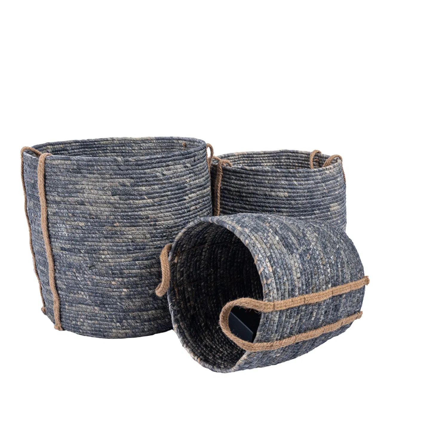 Corn Skin Baskets with Handle Baby Nursery Baskets for Clothes Toy