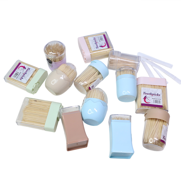 Custom Length Eco-Friendly Disposable Table Decoration Accessories Bamboo Toothpicks in Plastic Bottle Packaging for Parties