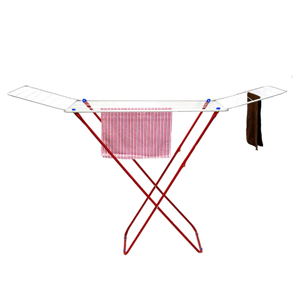 Best Seller Metal Clothes Laundry Drying Racks in Blue/Red/Black/White/Grey with Foldable Design and Waterproof&Rustproof Coating for Home/Yard/Balcony/Hotel