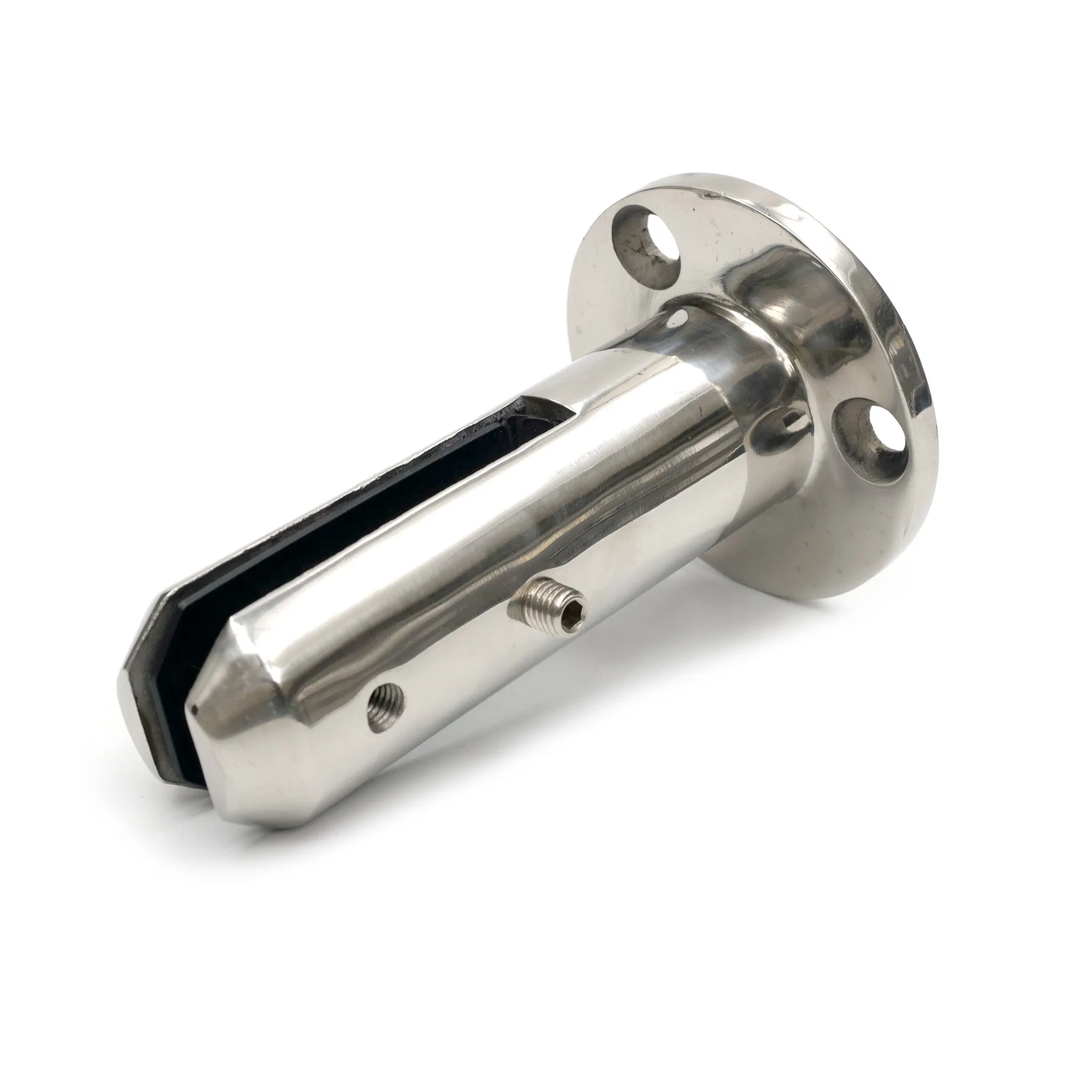 Stainless Steel Chrome Polished Wall Mounted Frameless Ledge Fascia Glass Spigot