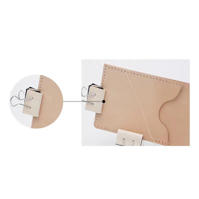 Office Storage Stationery PU Metal Fixed Non-Marking Leather Dovetail Clip