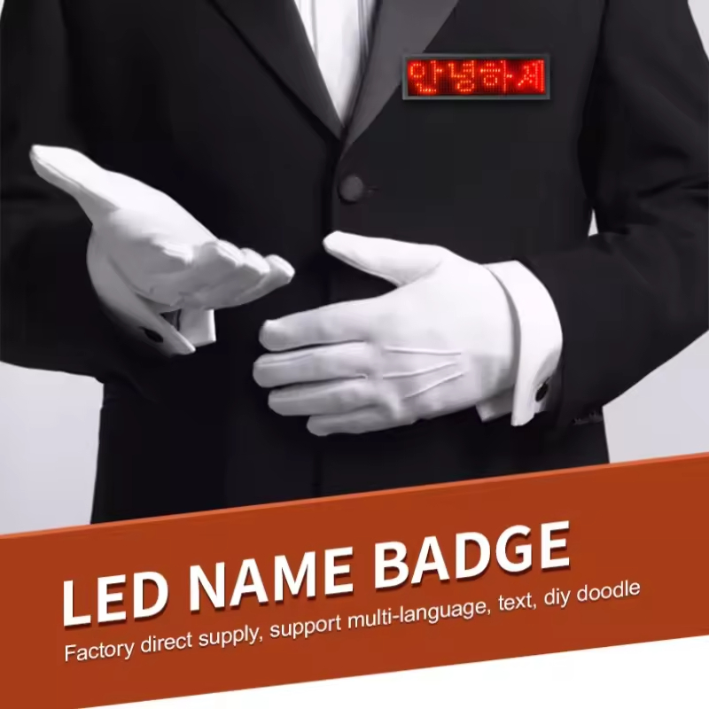 New Christmas Reflectable Arrivals Programmable LED Badge Screen Tags