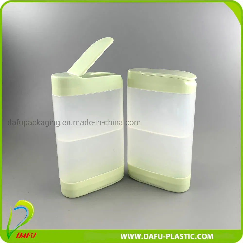 New Design Plastic Candy Bottle with Two - Headed Flip Top Cap