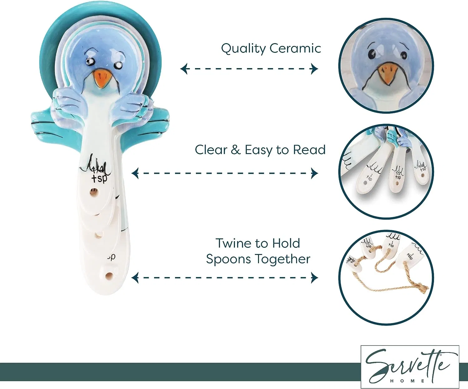 Creative Bird Shape Ceramic Measuring Spoon