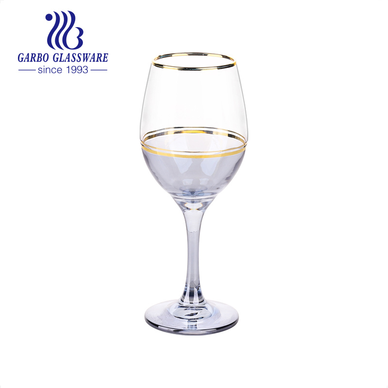 Luxurious Wine Glass Decanter and Goblet Stemware Set with Gold Rim