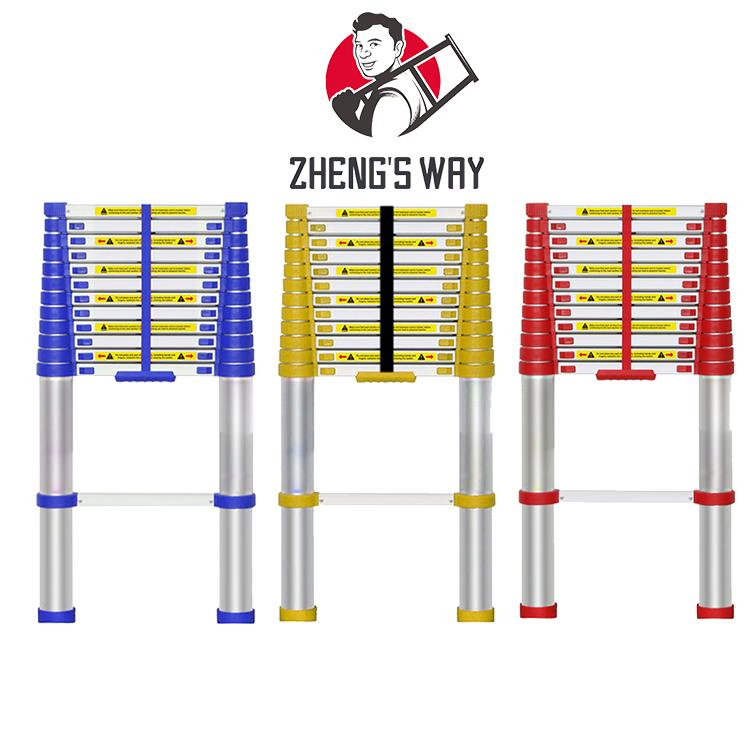 Portable 2.6 Meter Easy-Store Folding Step Loft Ladder Retractable Foldable Aluminum Telescopic Ladder Tent Accessory