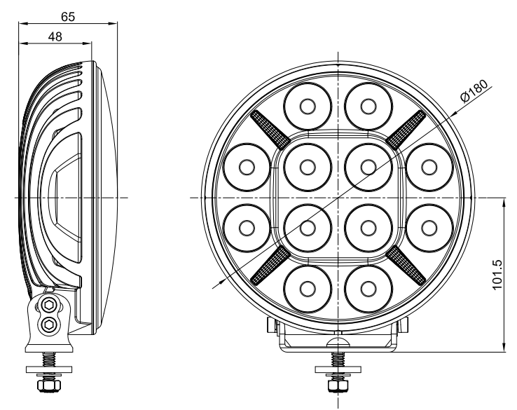 Круглый внедорожный прожектор 7 дюймов, 60Вт, янтарный