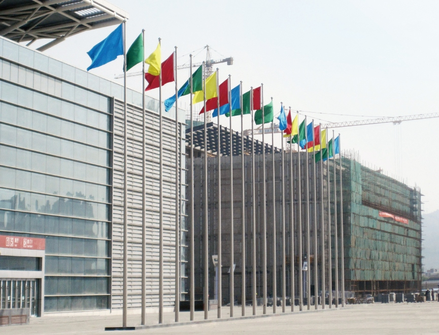 Clear Powder Coated Tapered Flag Pole for Outdoors