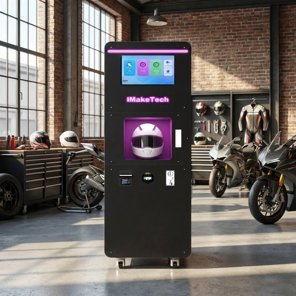 Customized Touch Screen Automated Helmet Hygiene Kiosk for High Traffic Machine Helmet Cleaning Machine