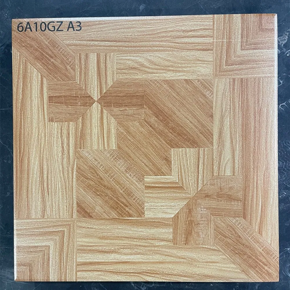 400*400 mm Bathroom Kitchen Bedroom Balcony Decoration Ceramic Floor Tile Wood Like Tiles