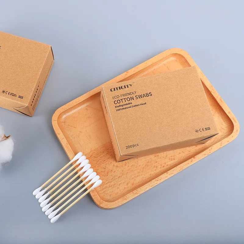 New Product 200PCS Bamboo Cotton Bud Makeup Remover Swab Mini Buds