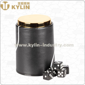 Simple Square Shape Leather Dice Cup for Night Club Bar KTV Using