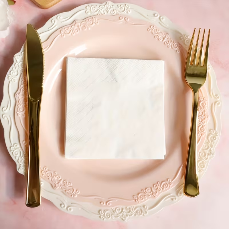 23*23cm White Cocktail Napkin Paper Napkins Virgin Wood Pulp for Hotel