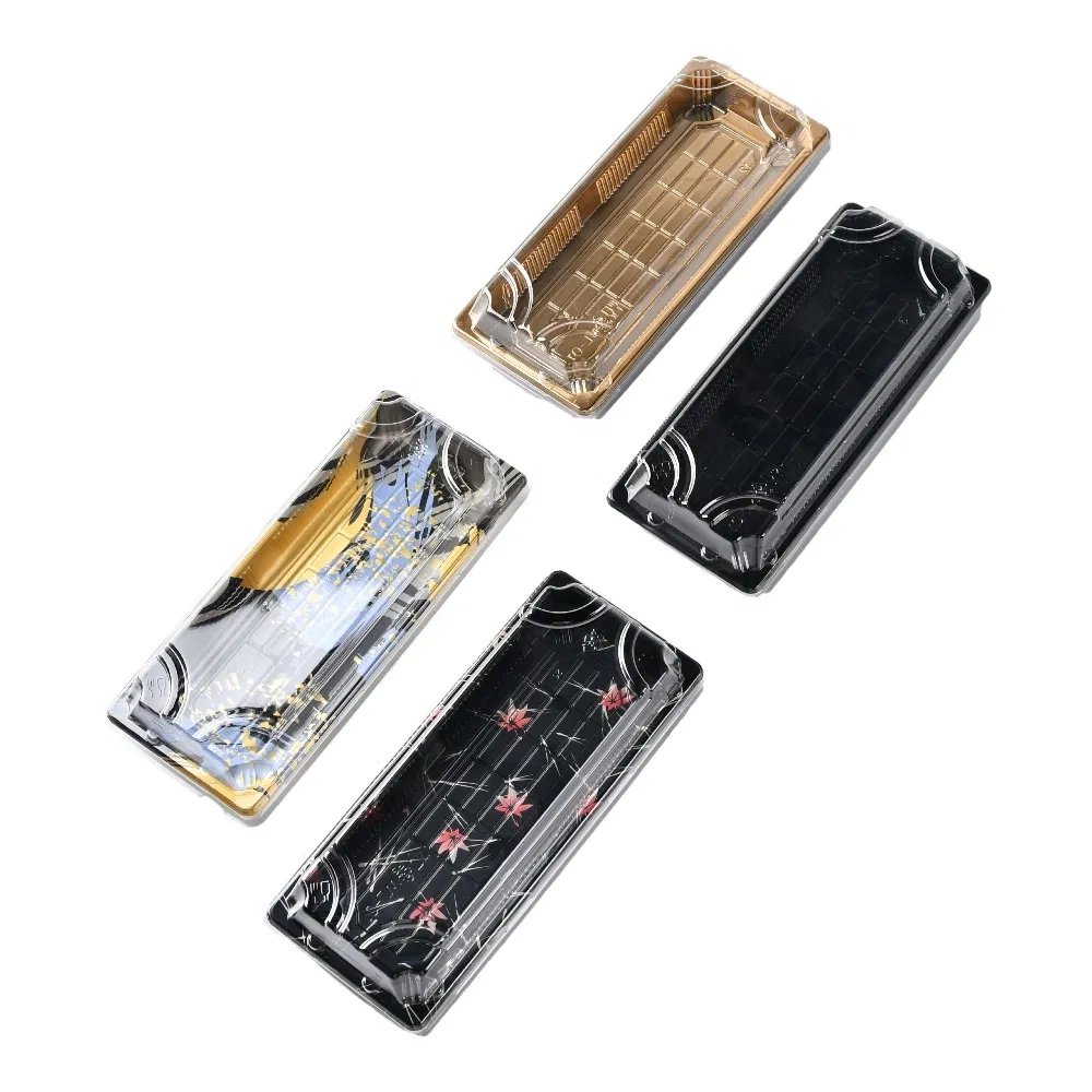 Wholesale Customized Eco-Friendly Stackable Plastic Disposable Food Packaging Take out Sushi Togo Box with Anti-Fog Lid
