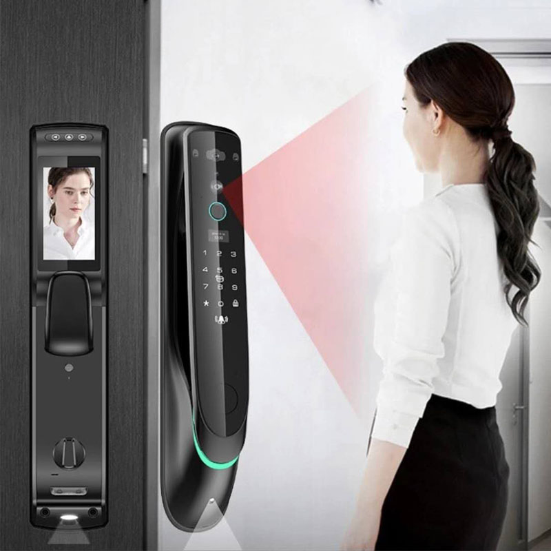 3D Face Recogniton Fingerprint Password IC Card Unlock Smart Door Lock