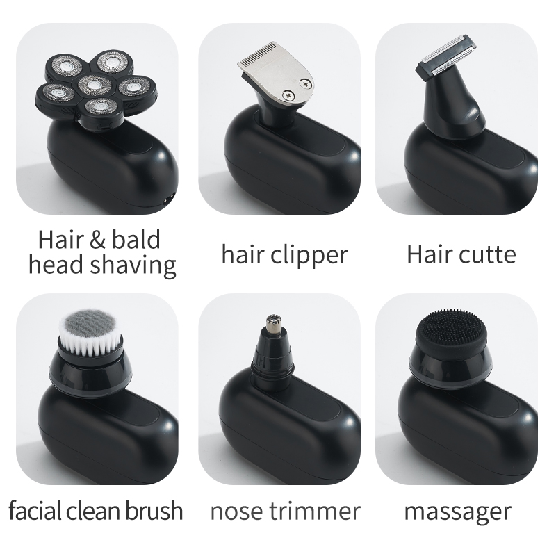 6 in 1 Hair Clipper for Bald Men Upgrade 6 Blade Floating Hair Trimmer Waterproof Man's Rotary Shaver