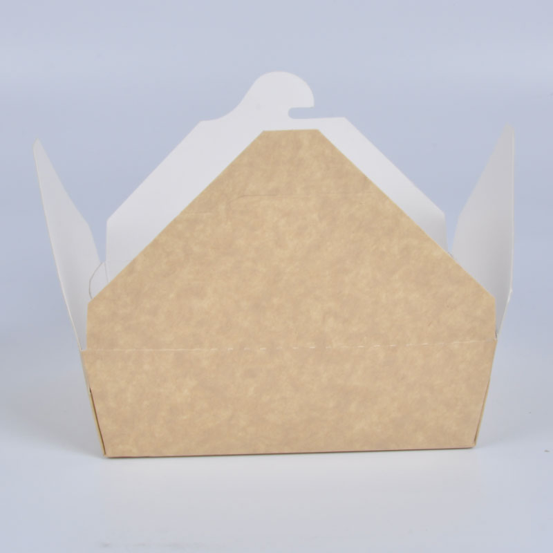 Disposable Food Grade Biodegradable Kraft Paper Lunch Box White Cardboard Takeaway Box