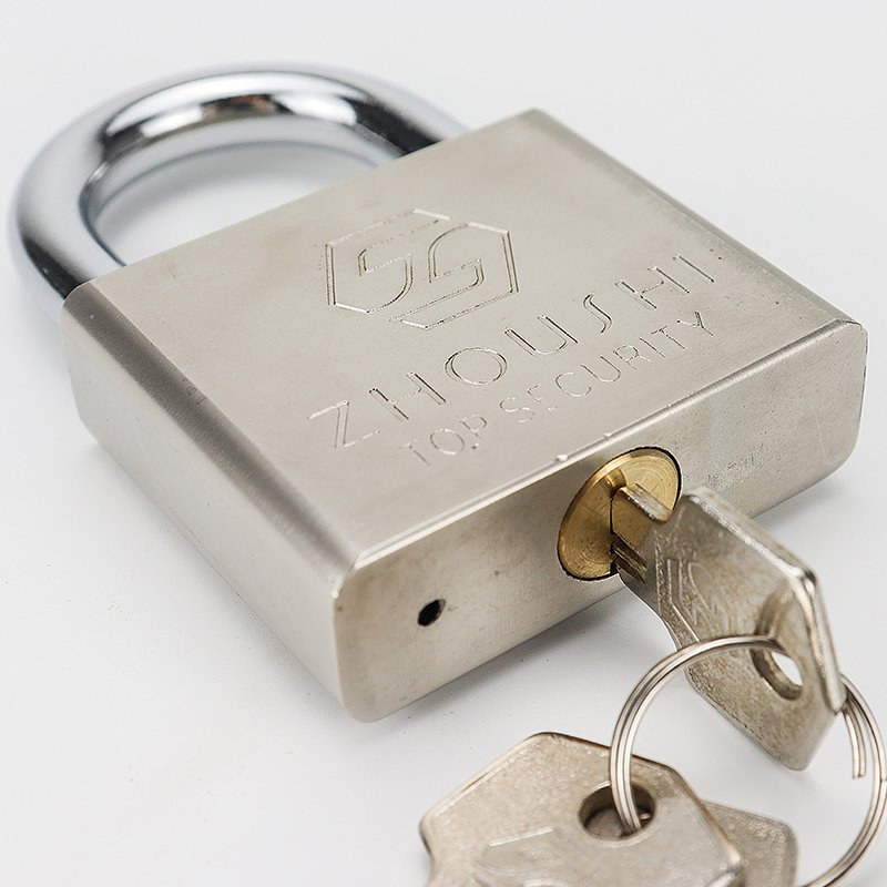 Custom Industrial Security Padlock Chrome Plated Square Iron Combination Padlock with Universal Key